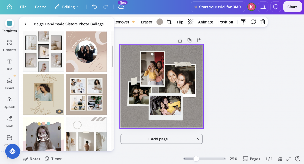 Screenshot of Canva's editor